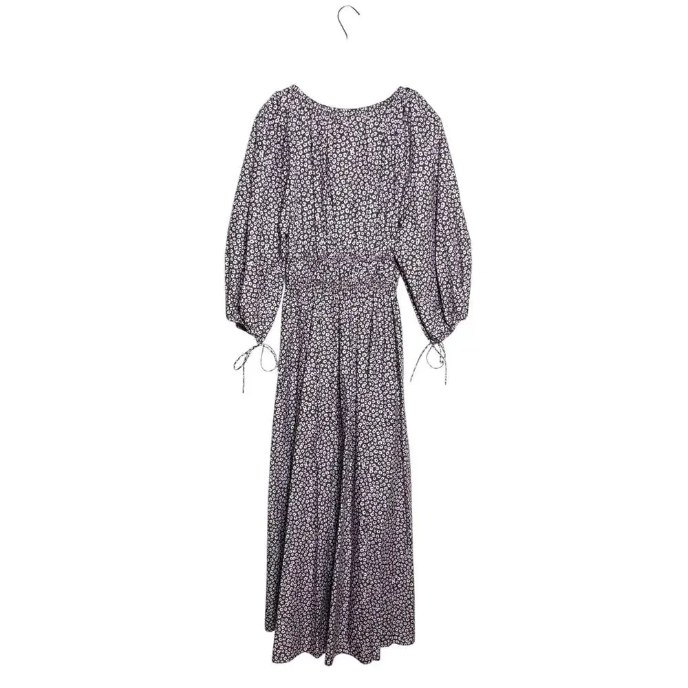 Matteau NWT Shirred Floral-Print Organic Cotton-Poplin Maxi Dress 10 AU 6 US - Picture 4 of 9